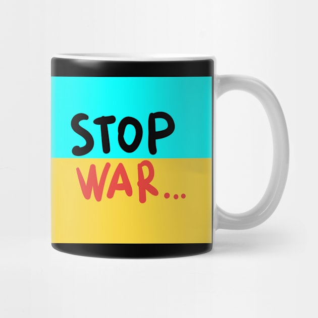 Stop war banner, poster, flyer, card, print design with grumpy black cat by Marysha_art